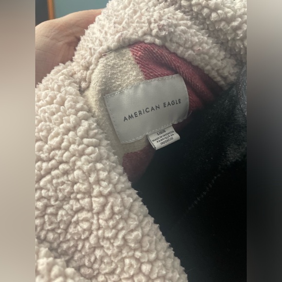 AE Hooded Flannel Long Sleeve Button Up - Picture 3 of 4